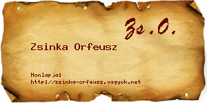Zsinka Orfeusz névjegykártya